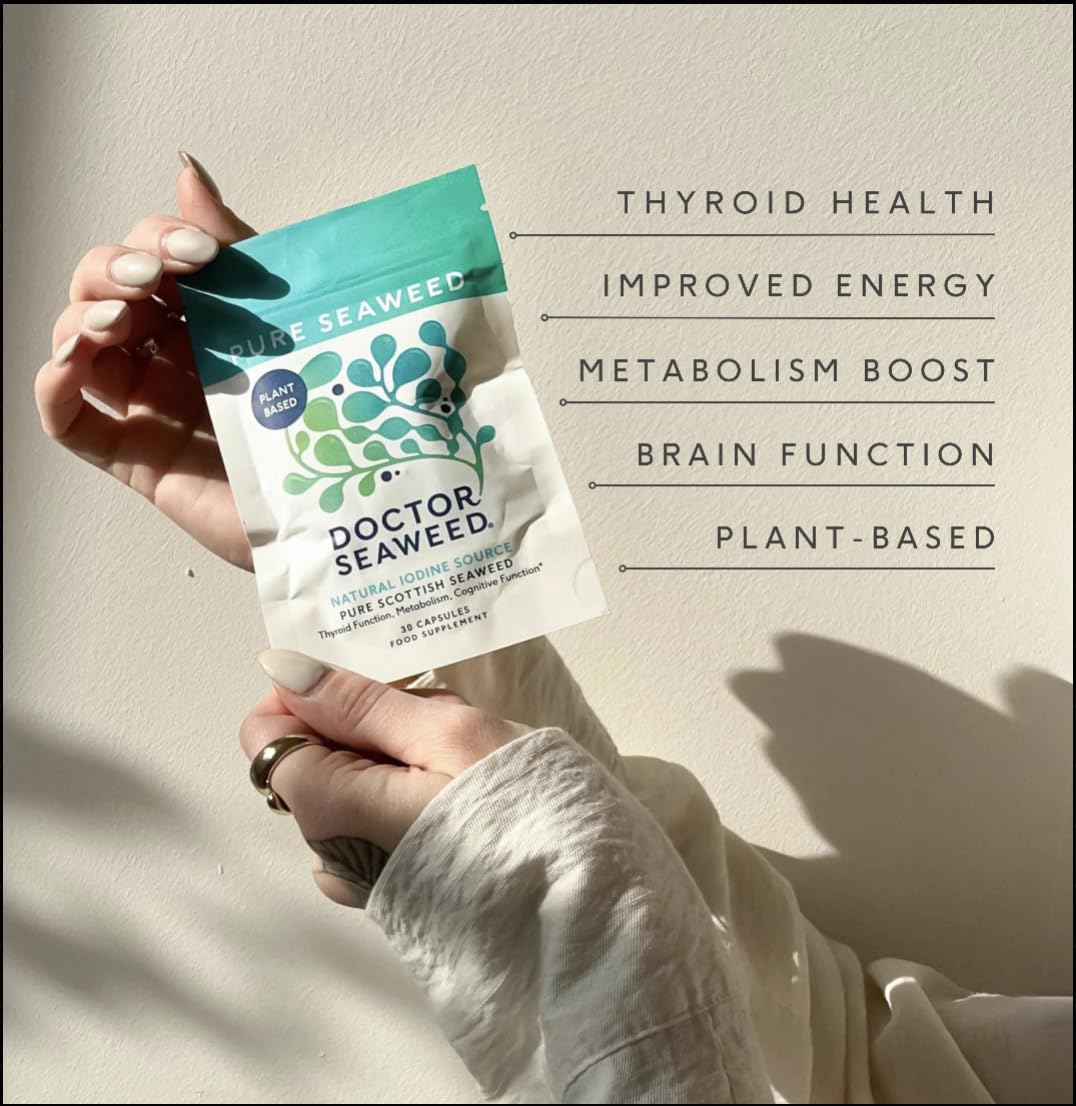 WEED & WONDERFUL Pure Seaweed Capsules | 1 Months Supply | 100% Organic Scottish Seaweed | Thyroid Support | Weight Management | Plant Based