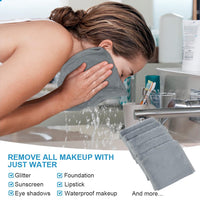 URAQT 5 Pack Face Cloths Make Up Remover Microfibre Face Wipes for Reusable Makeup Remover Cloth Washable Ultra Soft Facial Cleansing Wipe Cloths (Grey)