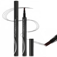 Ruojiar Tattoo Eyebrow Pen with 4 Fork Tip,Eyebrow Pencil,Natural 3D Eyebrow Hair Make Up Pen,Liquid Eyebrow Fork Tip Pen,Waterproof Brow Pen,Long-Lasting Smudgeproof Eyebrow Pen,Brow Pencil for Women(Black)