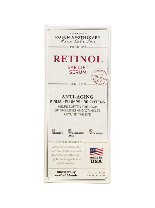 Rosen Apothecary Retinol - Eye Lift Serum with Hyaluronic - Anti-Aging & Firms & Plumps & Brightens | 60mL [Super Size]