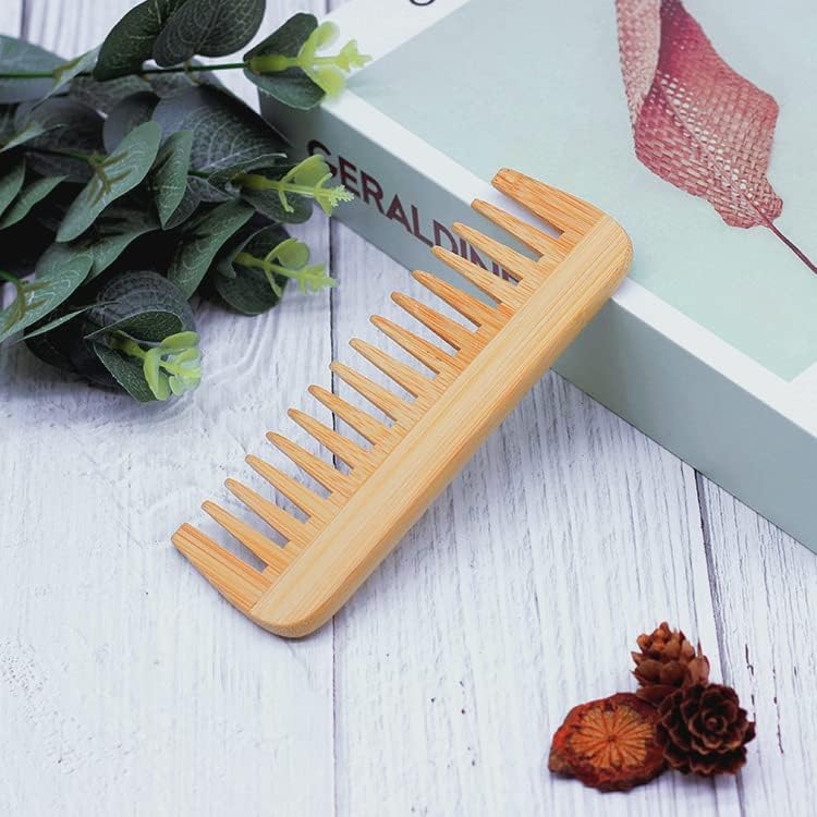 Lisoviom Wide-Tooth Comb bamboo,Large Hair Detangling Comb Wide Tooth Comb, No Handle Detangler Comb Styling Shampoo Comb,Quality Wooden Curls Comb,Wooden Hair Comb Wide Tooth Wood Anti Static for Long Hair