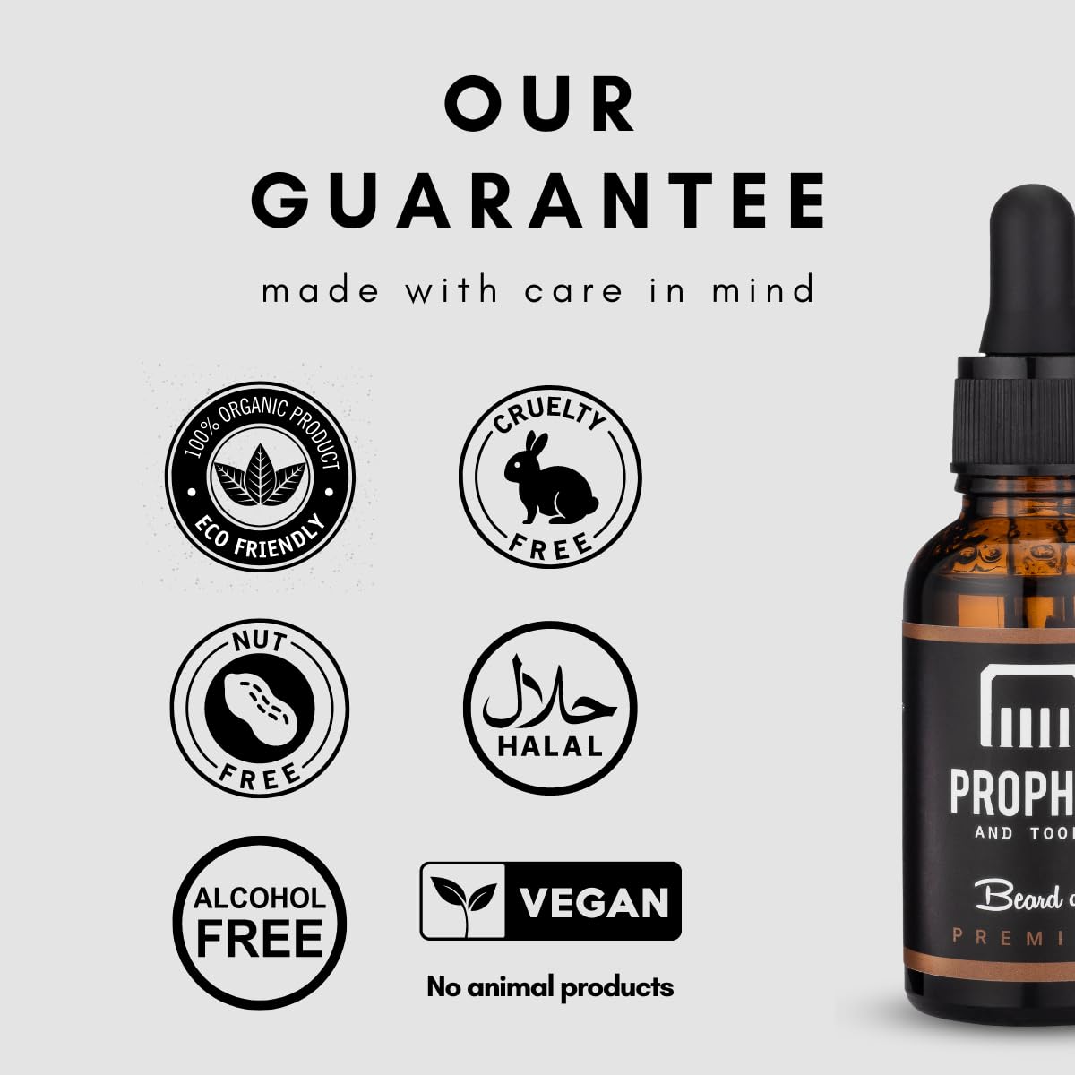 Prophet and Tools 2023 Favourite* Unscented Beard Oil, Revolutionary Formula Helps to Thicken Beard Growth, Soften Hairs, Relieve Itch & Flaking, Beard Comb Included, 30 Ml