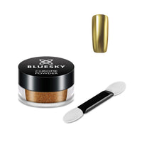 BLUESKY Bluesky Chrome Nail Powder Kit With Applicator Brush Metallic Gel Nail Art Gold 5g