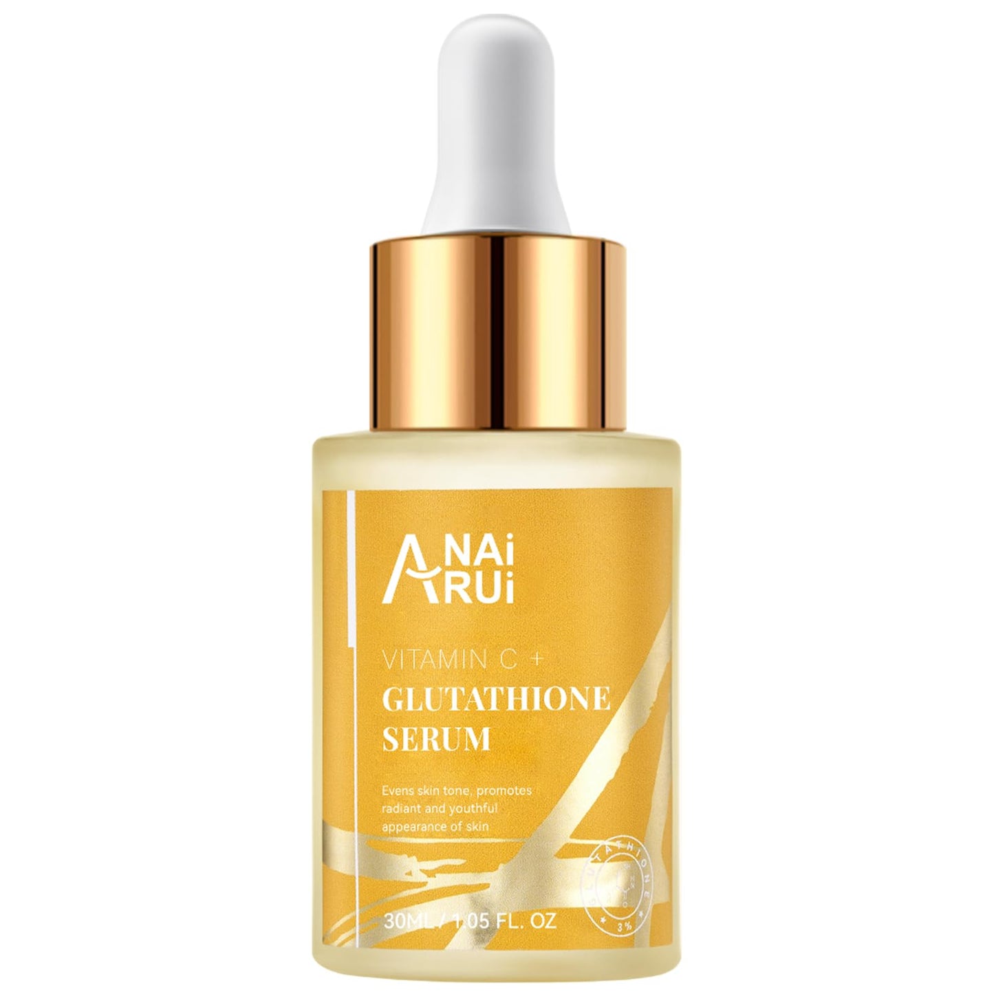 ANAiRUi Glutathione Serum with Vitamin C and Niacinamide, Glutathione Skin Brightening Face Serum for Skin, Hydration, Targets Dark Spots, Hyperpigmentation, Improve Skin Tone, 30 ml