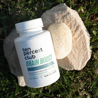 The Ten Percent Club - Brain Boost | Lions Mane Mushroom Complex Capsules for Enhanced Focus & Clarity | Nootropic Lions Mane Supplement for Cognitive Support | 90 Capsules