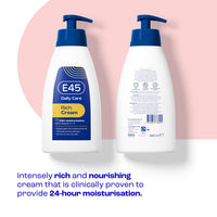 E45 Rich 24hr Moisturising Cream with Vitamin C & E – Fast Absorbing, Deep Hydration for Dry & Sensitive Skin, 400ml
