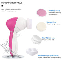 MEITREND Facial Cleansing Brush Face Brush Electric Face Massager Facial Cleansing Spin Brush Set for Gentle Exfoliating,Removing Blackhead Gift Skincare for Teenage Girl(Pink1)