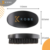 Kobe Gable Palm Brush 100% Natural Boar Bristle Hair Brush/Beard Brush - Military Style Hair Brush - Works Well With Beard Oils - Dark Wood