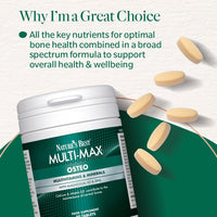 NATURE'S BEST Nature's Best Multi-Max Osteo Multivitamin for Bones - with Vitamin C, D, Magnesium, Calcium - Comprehensive Bone Health Support - UK Made - 90 Tablets (Over 1 Month's Supply)