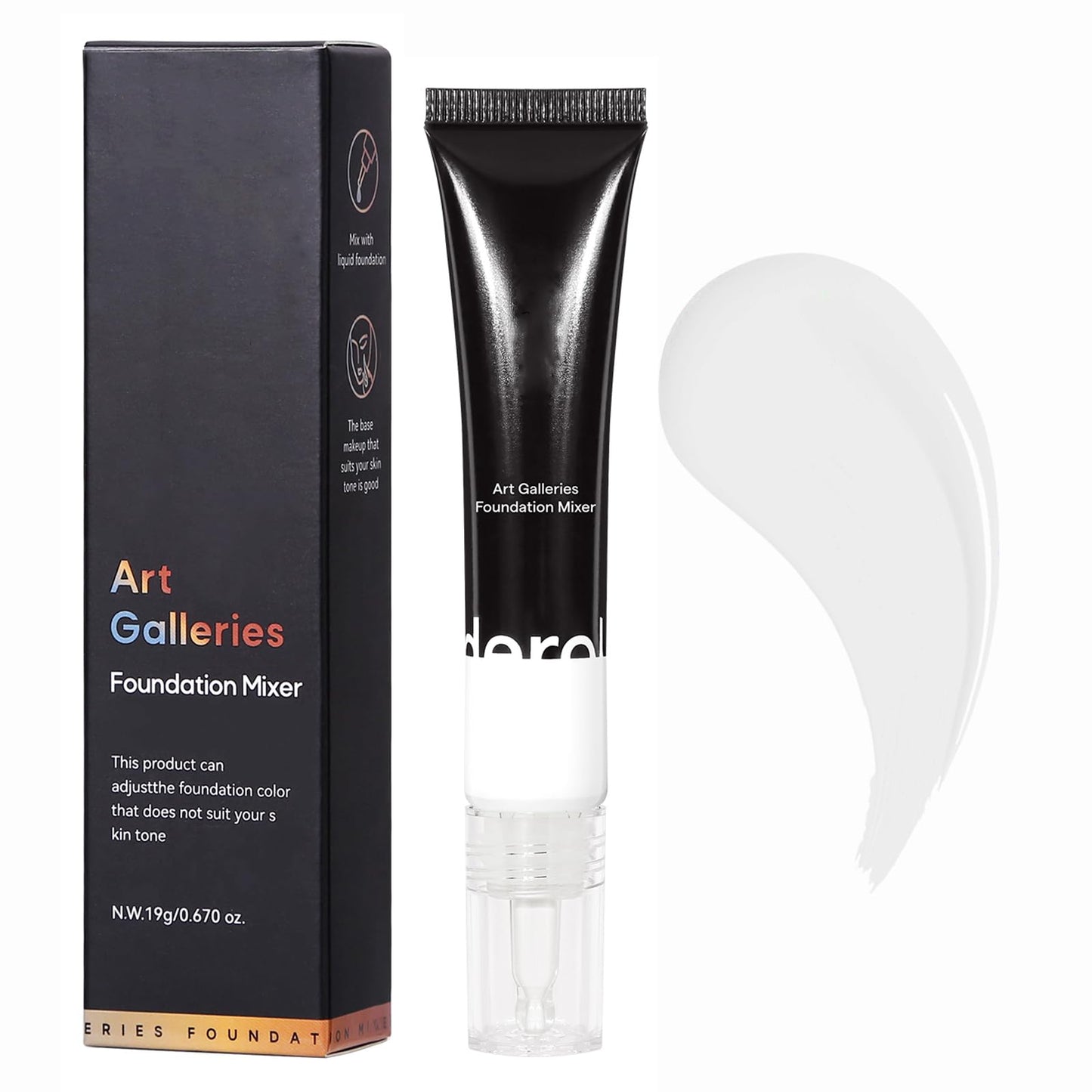 SONGQEE White Foundation Mixer, Colour Corrector Dewy Foundation For Mature Skin, Make Up Foundation Shade Adjuster, Face Primer Concealer Foundation Full Coverage, Anti-Redness (White)