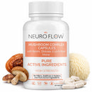 Neuro Flow | Multi Mushroom Supplement | Mushroom Complex | Mushroom Capsules with reishi Mushroom, Lions Mane Mushroom, Chaga Mushroom & cordyceps Capsules | 60 Mushroom Complex Capsules