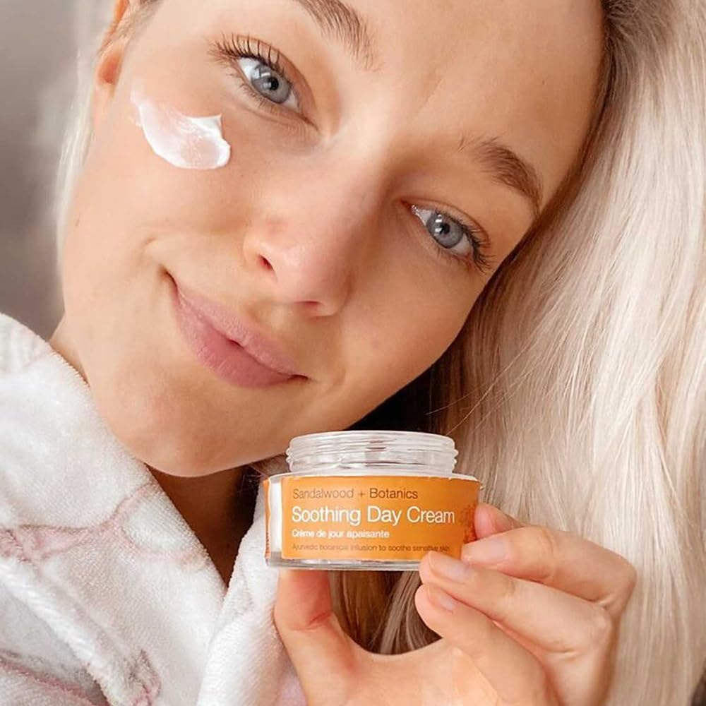 Urban Veda Calm & Restore Soothing Day Cream| Hydrating Face Cream with Sandalwood & Organic Aloe Vera| For Dry, Sensitive and Inflamed Skin| Moisturiser Face Women and Men| Collagen Face Cream| 50 ML