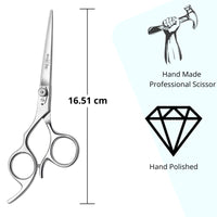 wish beauty,the royal elegance Wishbeauty Professional Left Handed Hairdressing Scissors, 6.5” Silver Offset