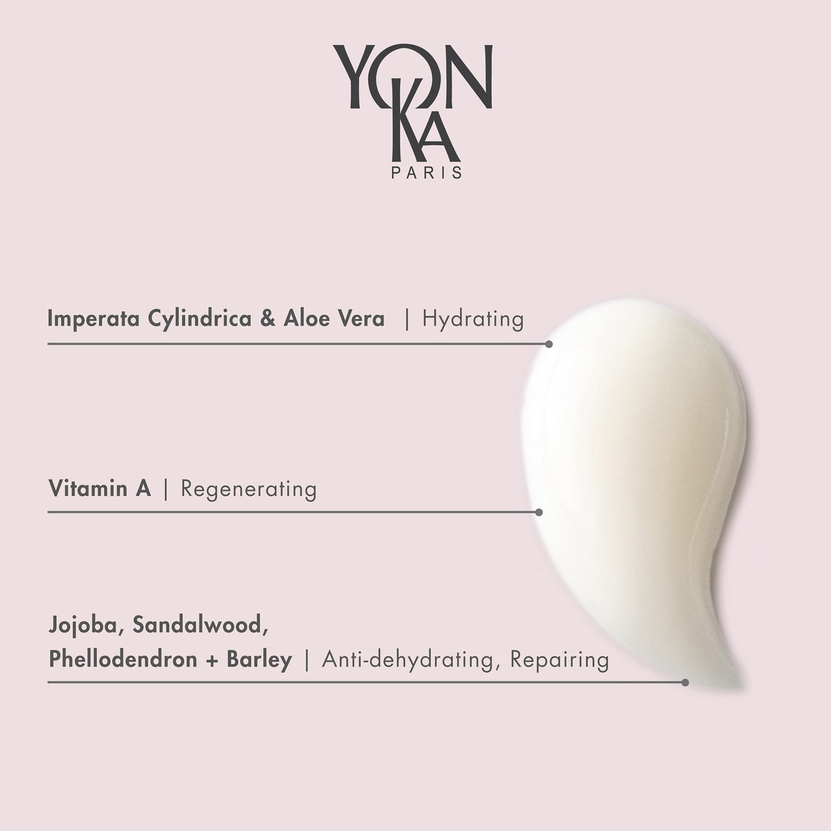 Yonka Yon-Ka Hydra N°1 Hydrating Face Mask for Dehydrated Skin 50ml | Long-lasting Deep Hydration for Dry and Damaged Skin, Repairs & Reduces Wrinkles | Dermatologically Proven Results ! 88% Natural Origin