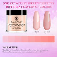 Saviland Dip Powder Nail Kit - 10 Colors Nail Dip Powder System French Nail Art Manicure Starter Kit with 2-In-1 Dip Base & Top Coat, Activator for Nail Salon Home DIY, No Nail Lamp Needed