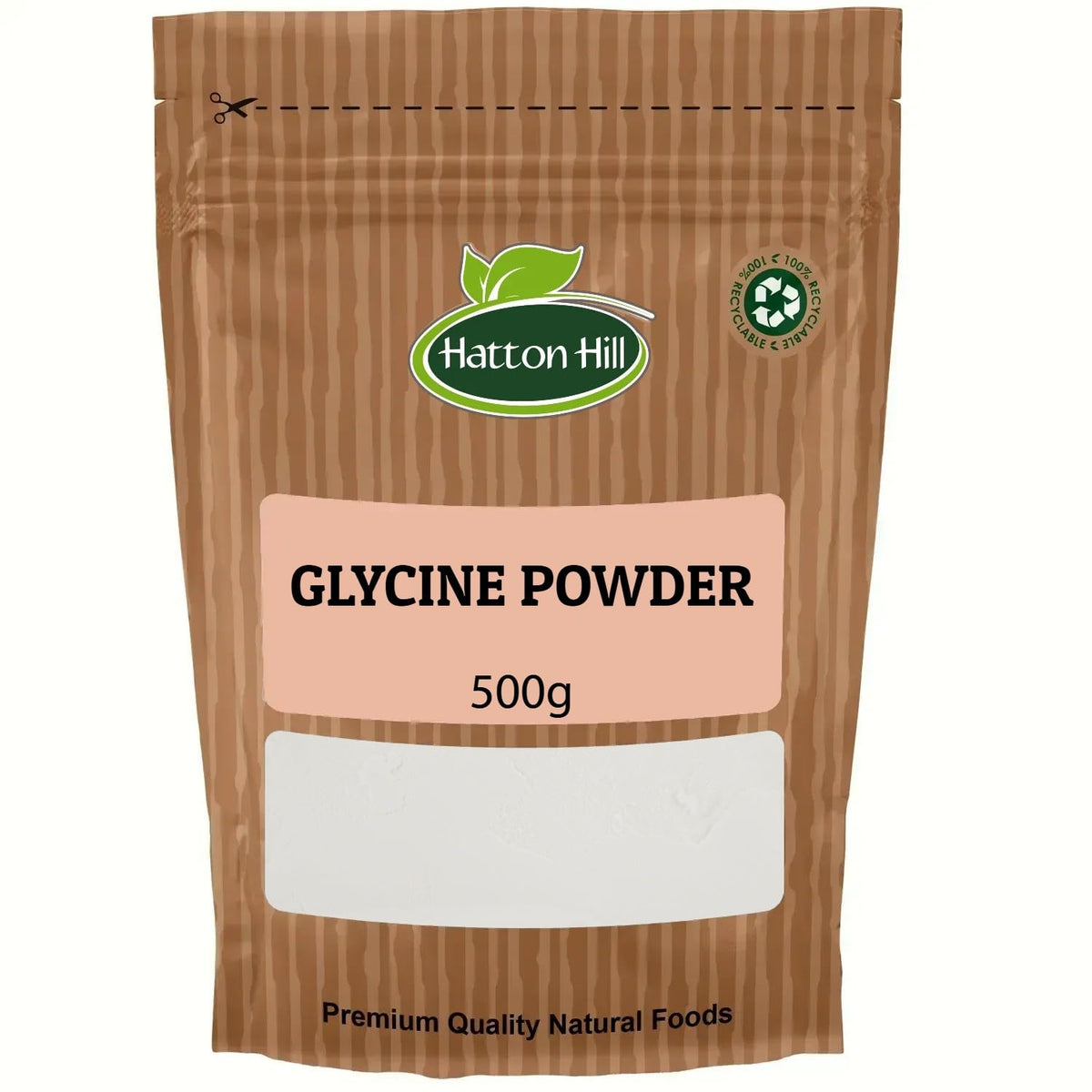 Glycine Powder 500g – Pure Amino Acid Supplement for Sleep, Muscle Recovery, and Anti-Aging – 100% Vegan, Non-GMO by Hatton Hill
