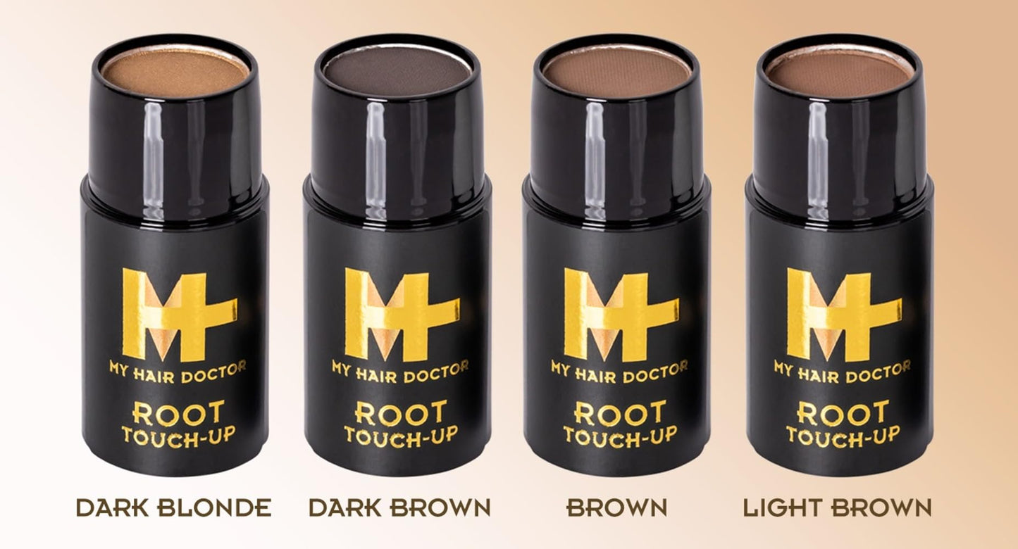 MY HAIR DOCTOR MHD Root Touch Up | Root Touch Up Powder for Colour Touch Up & Hair Root Cover Up | Easy Application for Instant Root Cover Up & Grey Coverage | 2.7g Light Brown