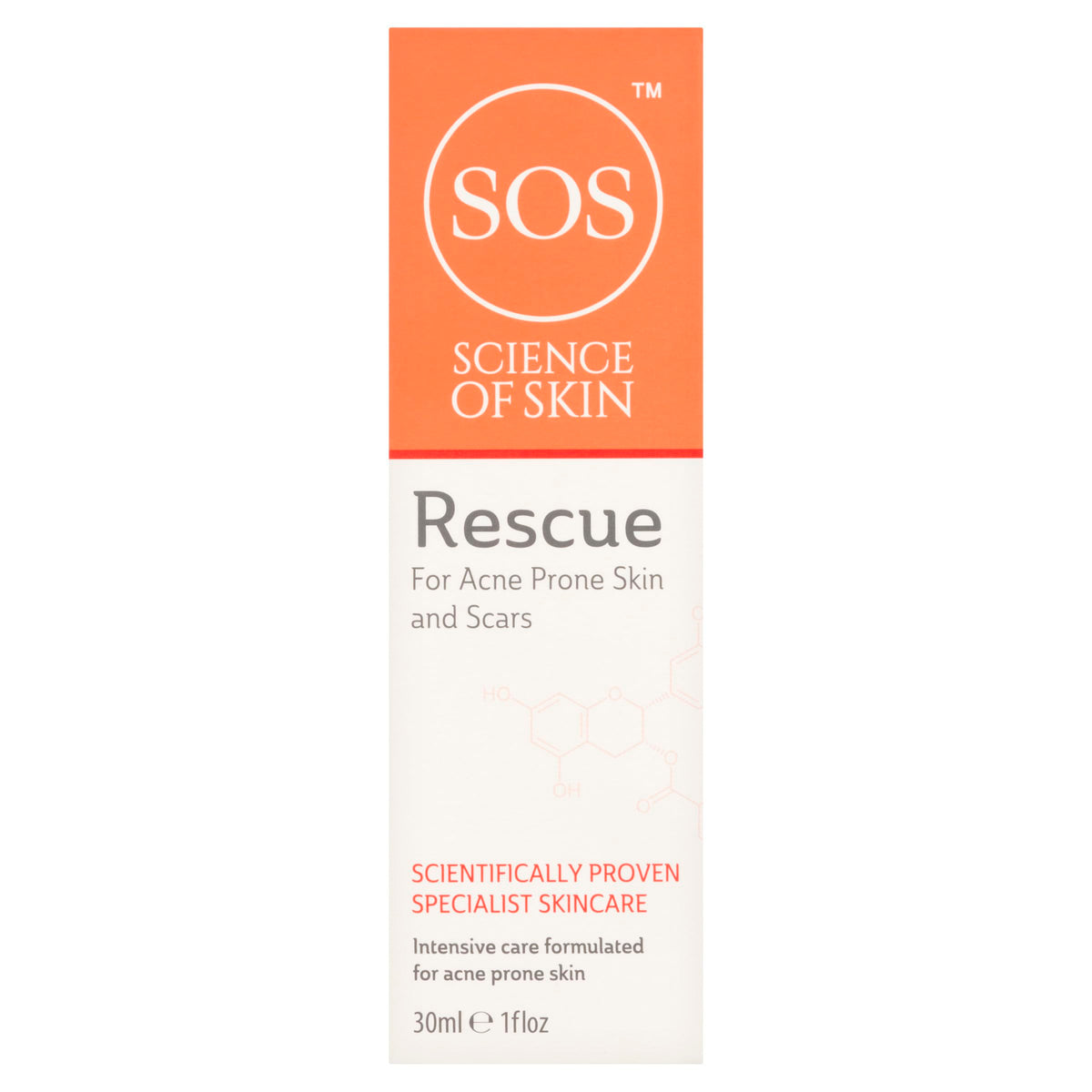 SOS Science of Skin Science of Skin Rescue- Moisturising Cream for Facial Use. Targeting Facial Scarring, Troubled Skin and Other Concerns