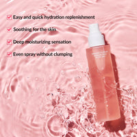 Whamisa Organic Flowers Damask Rose Petal Mist – Water-Free Facial Spray, Fermented Postbiotics, Hydration, Portable & Refreshing (100ml)