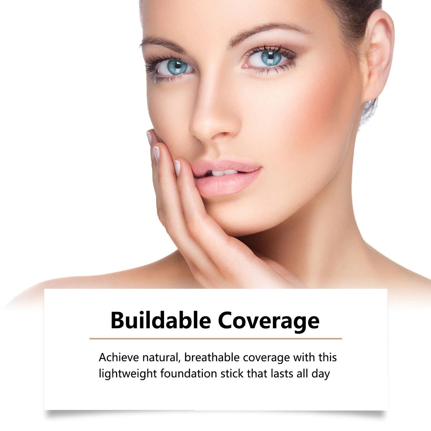 2-in-1 Makeup Foundation & Concealer Stick with Brush - Full Coverage Cream Foundation for Mature Skin