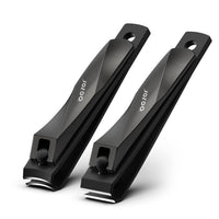 BEZOX Nail Clippers 2pcs Set - Straight Blade Toenail Clipper and Curved Blade Fingernail Clippers - Premium Nail Trimmer Cutter for Thick Nails and Ingrown Toenails