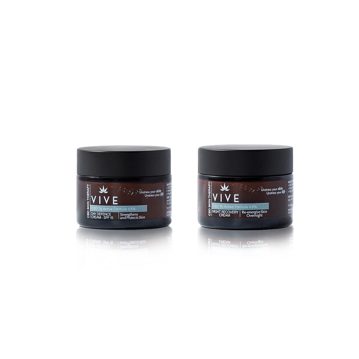VIVE SkinCare Therapy - Foundational Ritual Bundle - Day Face Cream SPF15 - Night Cream Recovery - Anti-Blemish Treatment - Skin Care Hydration - SPF Moisturiser - Face Cream for Mature Skin