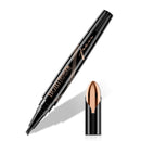 Rose Roll Eyebrow Pencil - Eyebrow Pen with Fork Tip Long-lasting Waterproof Eyebrow Pen and Smudgeproof Brow Pen for Naturally Defined Eyebrows(Dark Brown)