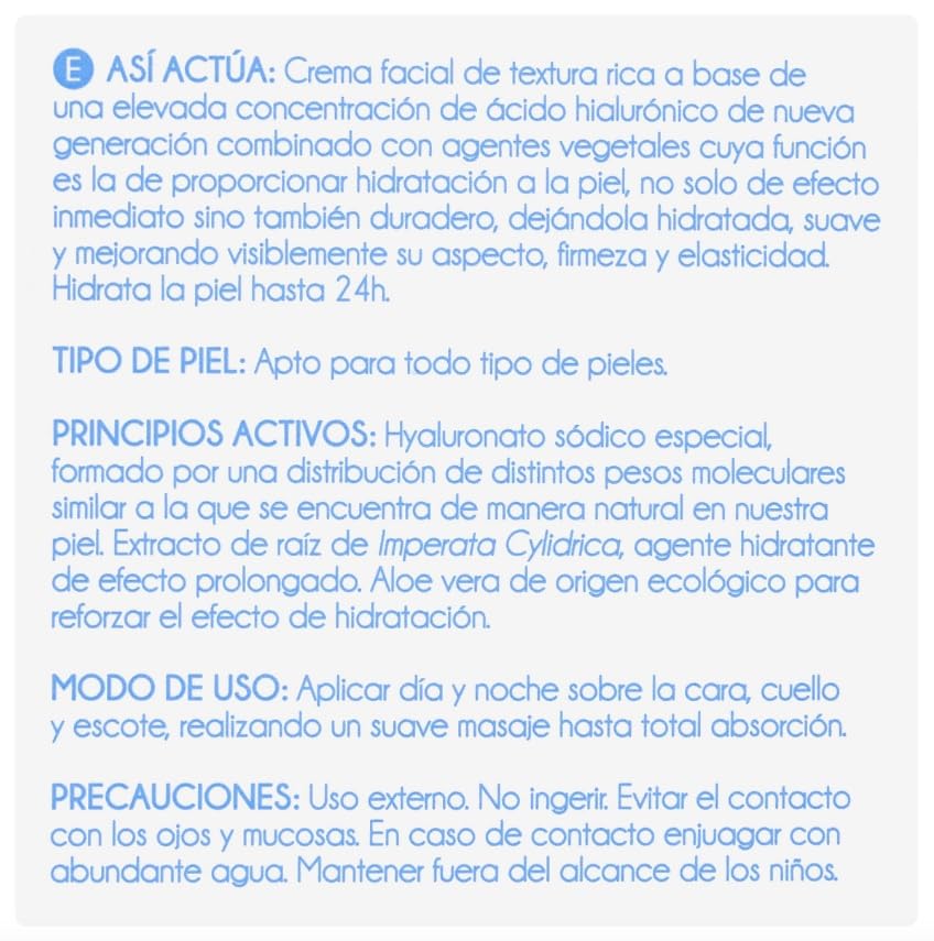 Rich Texture Hydrates Facial Cream 50 ml. with Hyaluronic Acid and Aloe Vera for all skin types. Deliplus