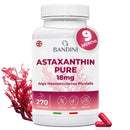 BANDINI Bandini® Pure Astaxanthin 18 mg | 270 High Strength Capsules | 9 months supply | Powerful antioxidant from Haematococcus Pluvialis algae | Astaxantine Supplement, Magnesium stearate & GMO-free | Vegan