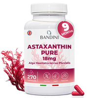BANDINI Bandini® Pure Astaxanthin 18 mg | 270 High Strength Capsules | 9 months supply | Powerful antioxidant from Haematococcus Pluvialis algae | Astaxantine Supplement, Magnesium stearate & GMO-free | Vegan