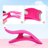 JIMIRE Eyelashes Applicator Lashes Tool Lashes Clips Tweezers for Beginners Easy to Apply False Eyelashes Daily Use Buddy Tool(Plum)