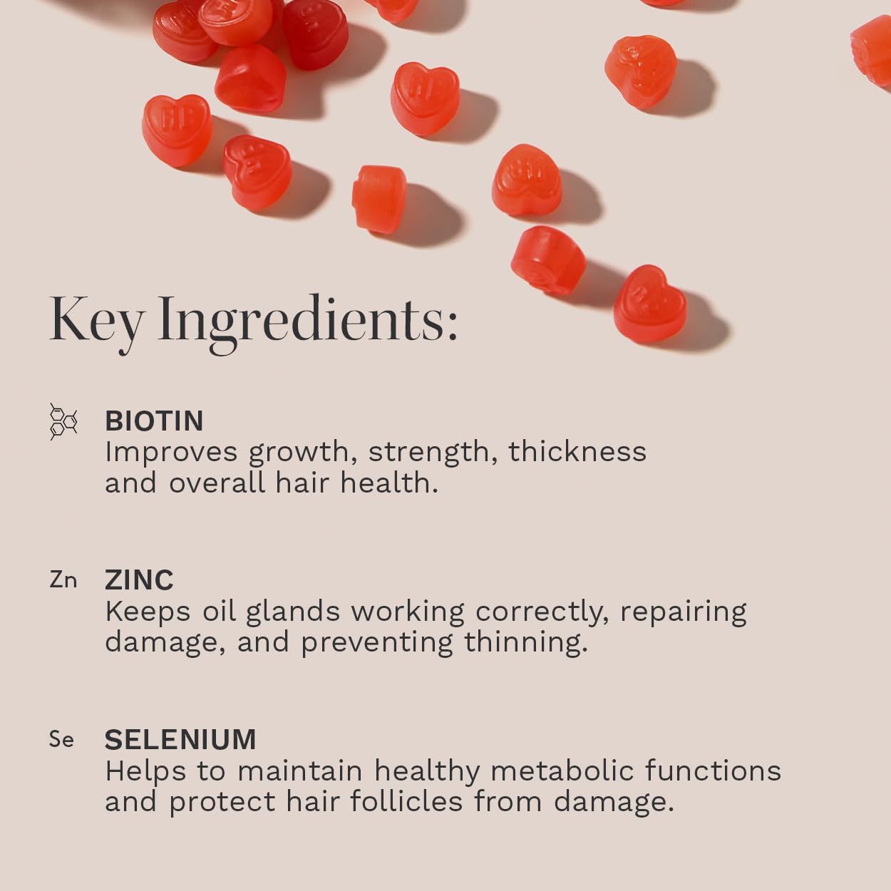 HAIR BURST Biotin Gummies for Hair Growth — Hair, Skin & Nails Vitamin Supplement, Reduces Breakage, Promotes Healthier Thicker- Daily Chewable Vitamins - 30 Day Supply