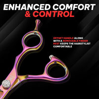 Shogun Rosa Japanese 440C Steel Hairdressing Scissors - Professional Barber Salon Shear for Hairdressers, Barbers, and Salon Use