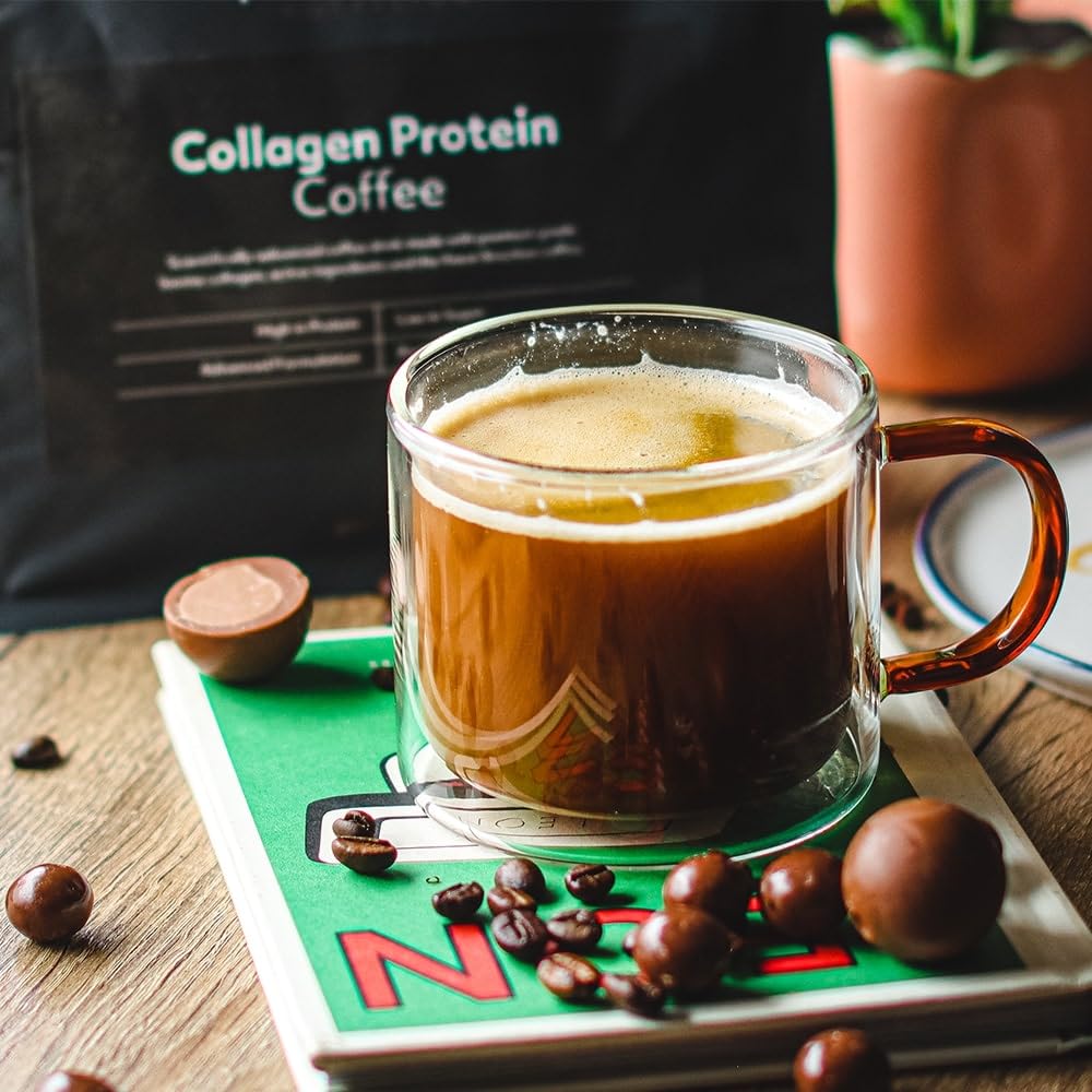 Protein Works - Collagen Protein Coffee, Bovine Collagen Powder, Premium Hydrolysed Collagen, Caramel Latte, 475g, 19 Servings
