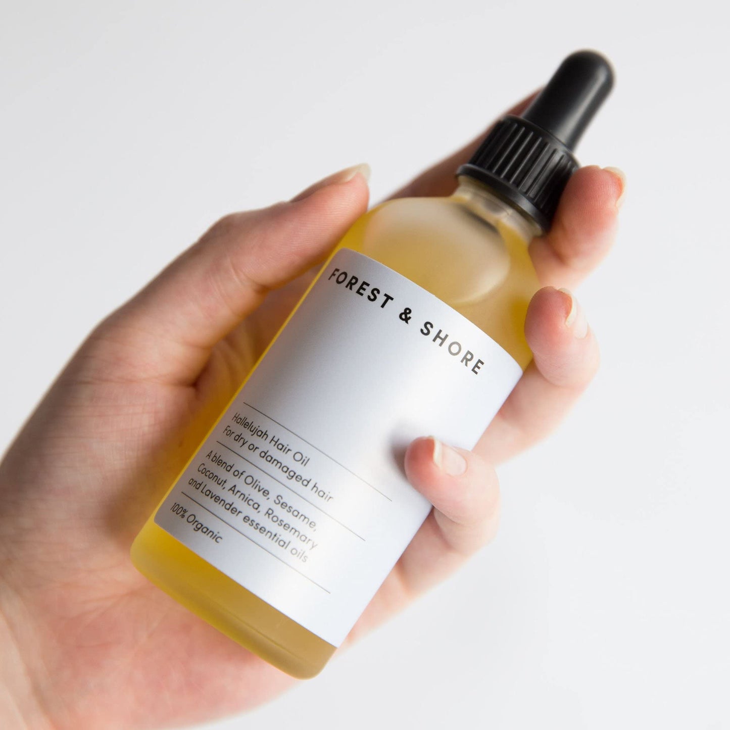 Forest & Shore Hair Oil 100% Natural Certified Organic Hallelujah Hair Oil ® Treatment and Protection - Moisturising And Repairing For Dry Damaged Hair Promotes Healthy Hair Growth With Silky, Shiny, Smooth Results