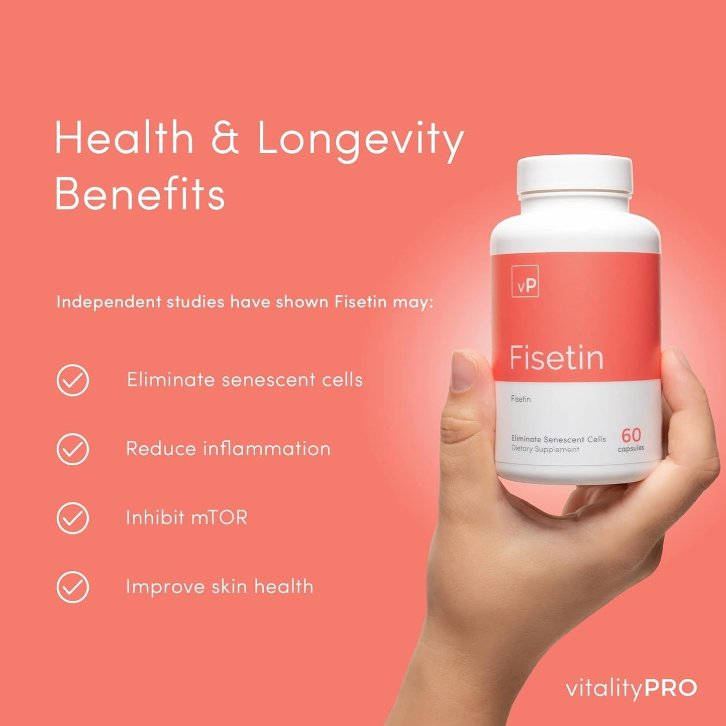 vP Vitality Pro Fisetin Supplement 100mg x 60 Capsules