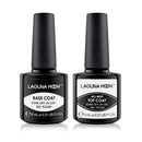 Lagunamoon LagunaMoon Gel Nail Polish Base Coat and No Wipe Top Coat Gel Polish Set Soak Off UV LED Nail Varnish Lacquer Manicure Set 2 × 8ml