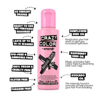 Crazy Color Natural Black Semi-Permanent Duo Hair Dye. Highly Pigmented Brown Black Conditioning & Oil Nourishing Vegan Formula | No Bleach or Ammonia | 200ml