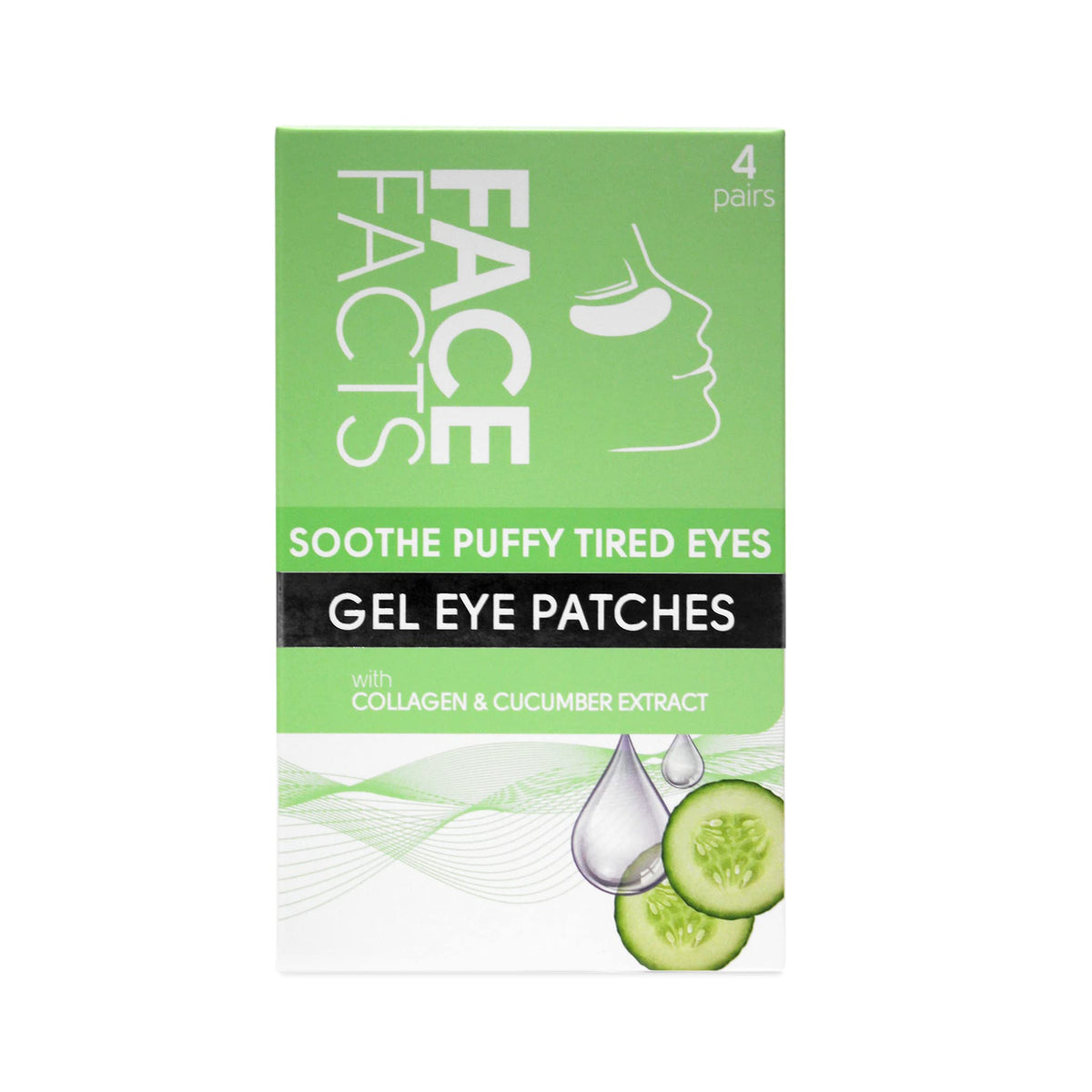 Pretty Face Facts Soothe Puffy Tired Under-Eye Gel Eye Patches | 4 Pairs