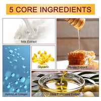 CCKULOOB Hand Mask, 4 Pairs Moisturizing Hand Mask Hand Skin Repair Renew Mask that Enriched with Collagen, Shea Butter, and Vitamin-E to Revive Dry, Rough and Cracked Skin (2 Lavender +2 Honey)