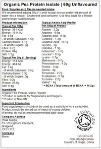 Peak Supps Organic Pea Protein Isolate - BCAAs - Whey Alternative - Vegan (60g)