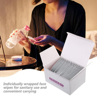Lurrose Makeup Remover Wipes Bulk 25 Pcs Disposable Cleansing Towelettes with Moisturising Essence Individually Wrapped Face Wipes for Travel Daily Use Suitable for Oily Dry Skin