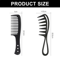 Aestustheri 2-Pack Wide-Tooth Comb for Long Curly Wet Wavy Hair - Anti-Static Smooth-Grip Shark-Tooth Design, Perfect for Detangling Curls - for Women & Men, Hairdresser Use