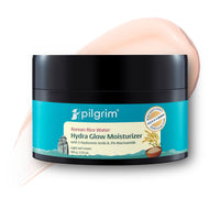Pilgrim Korean Rice Water Hydra Glow Moisturizer 100Gm with 5 Hyaluronic Acids, 3% Niacinamide, 5 Ceramides | 5x Hydration & Instant Glass Skin | Oil-Free, Lightweight Gel | For Women & Men