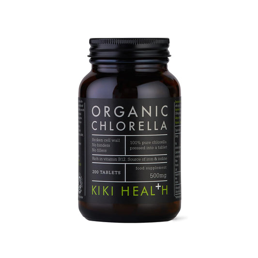 KIKI HEALTH KIKI Health Organic Chlorella Tablets | 100% Organic Chlorella - Digestive, Immune, & Brain Health | Natural Source of Vegan Protein & Vitamins | Superfood for Detox Support, 200 Tablets (500mg)