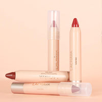 QUIWEN Matte Lip Crayon Nude Lipstick Pencil Velvety Creamy Matte Lip Liner Full Coverage High Pigment Waterproof Long Lasting Lipstick for Women, Non-Stick Cup Lipliner Pencil