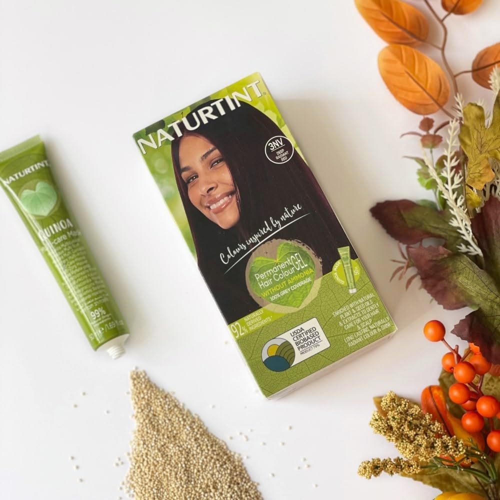 NATURTINT Naturtint Permanent Hair Colour, 3NV Deep Radiant Red, Plant Enriched, Ammonia Free, Long Lasting Grey Coverage and Radiant Colour, Nourishment and Protection