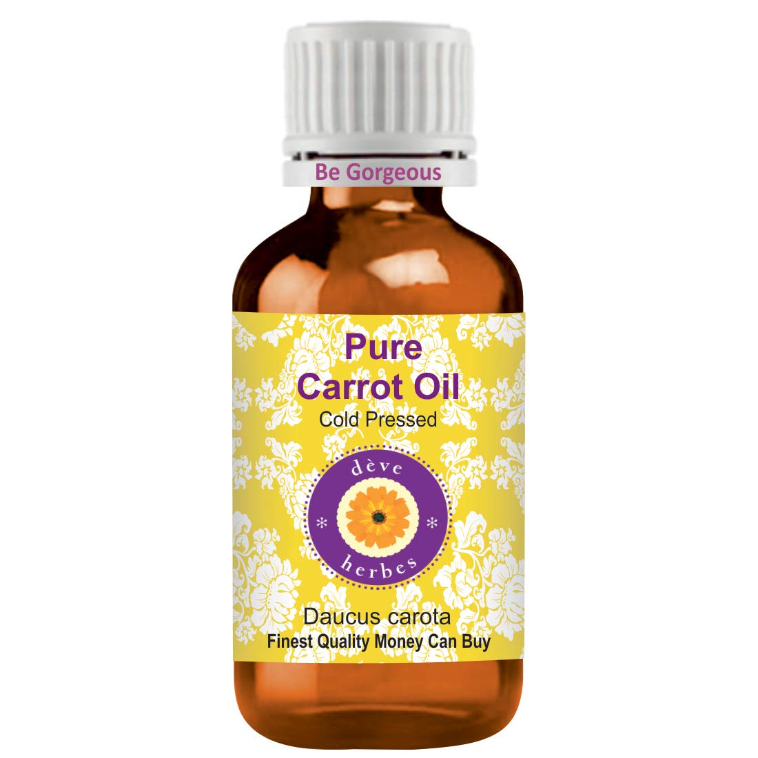 Deve Herbes Pure Carrot Oil (Daucus carota) Cold Pressed 10ml (0.33 oz)