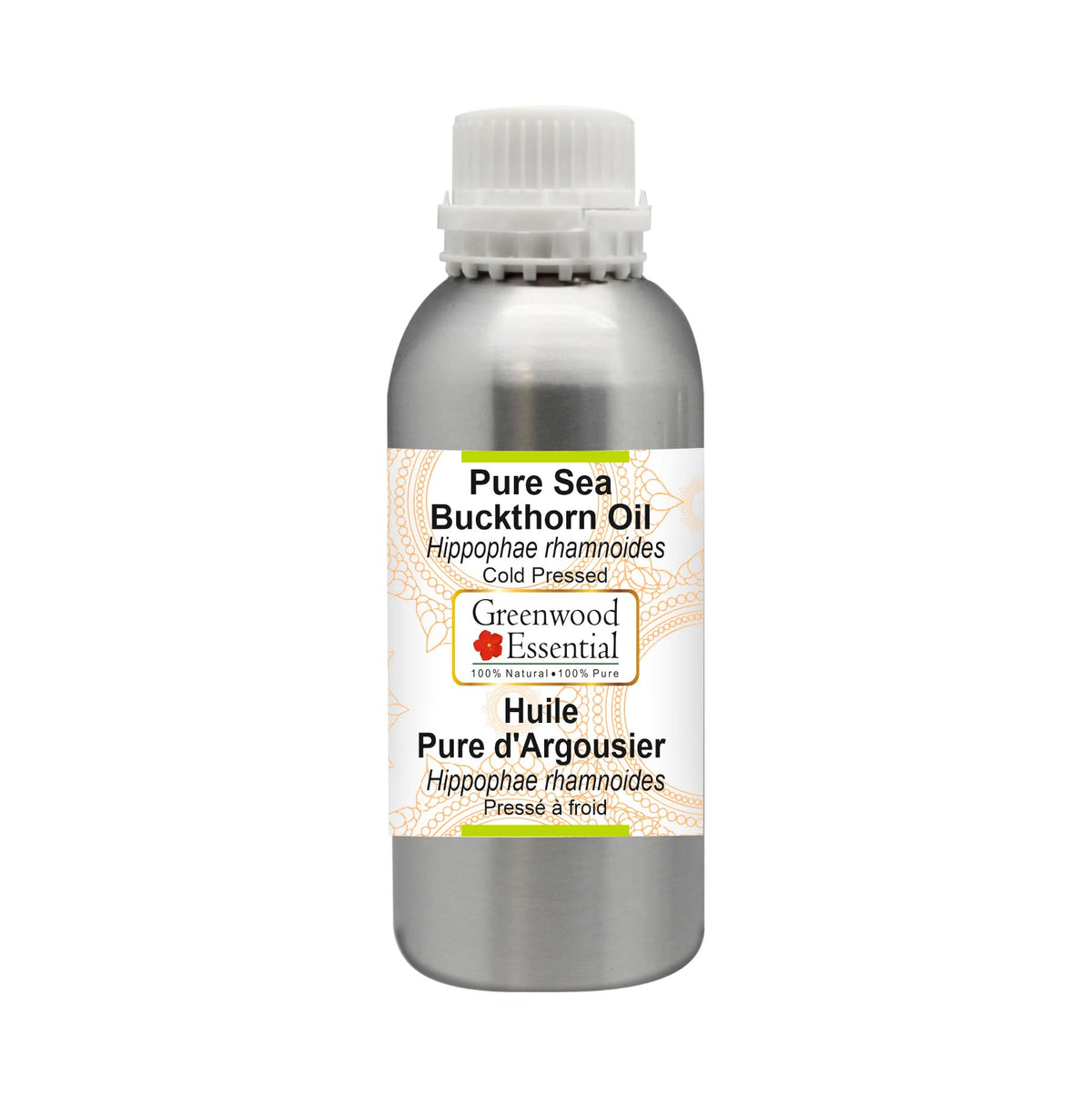 Greenwood Essential Pure Sea Buckthorn Oil (Hippophae rhamnoides) Cold Pressed 300ml (10 oz)