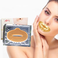 Miss Pouty Gold Lip Mask x5 – Collagen, Hyaluronic Acid, Plumping, Hydrating, Anti-Ageing, Moisturising, Soothing, Fuller Lips, Dry Lip Repair, Anti-Wrinkle, Crystal Gel Lip Treatment
